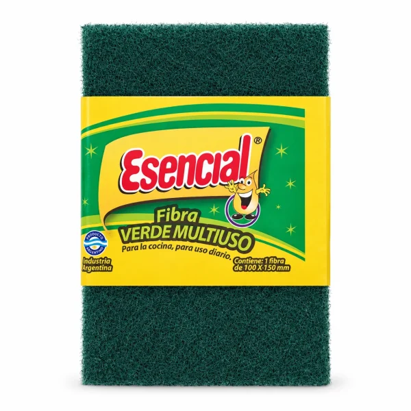 Esencial Esponja fibra verde multiuso