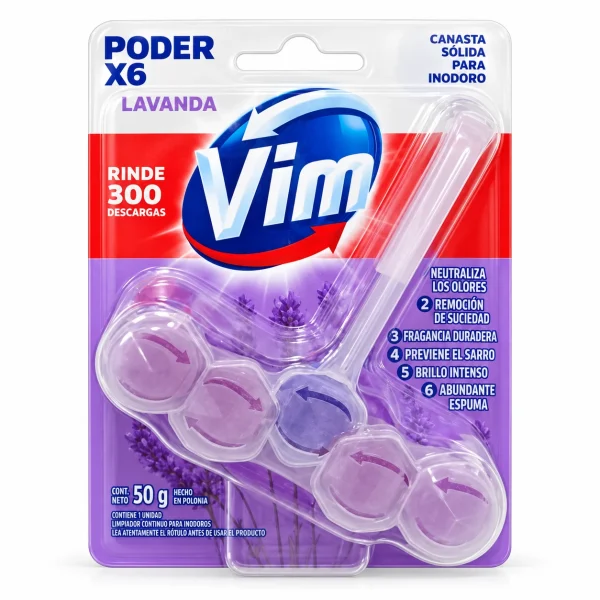 Vim Canasta sólida para inodoro Poder x 6