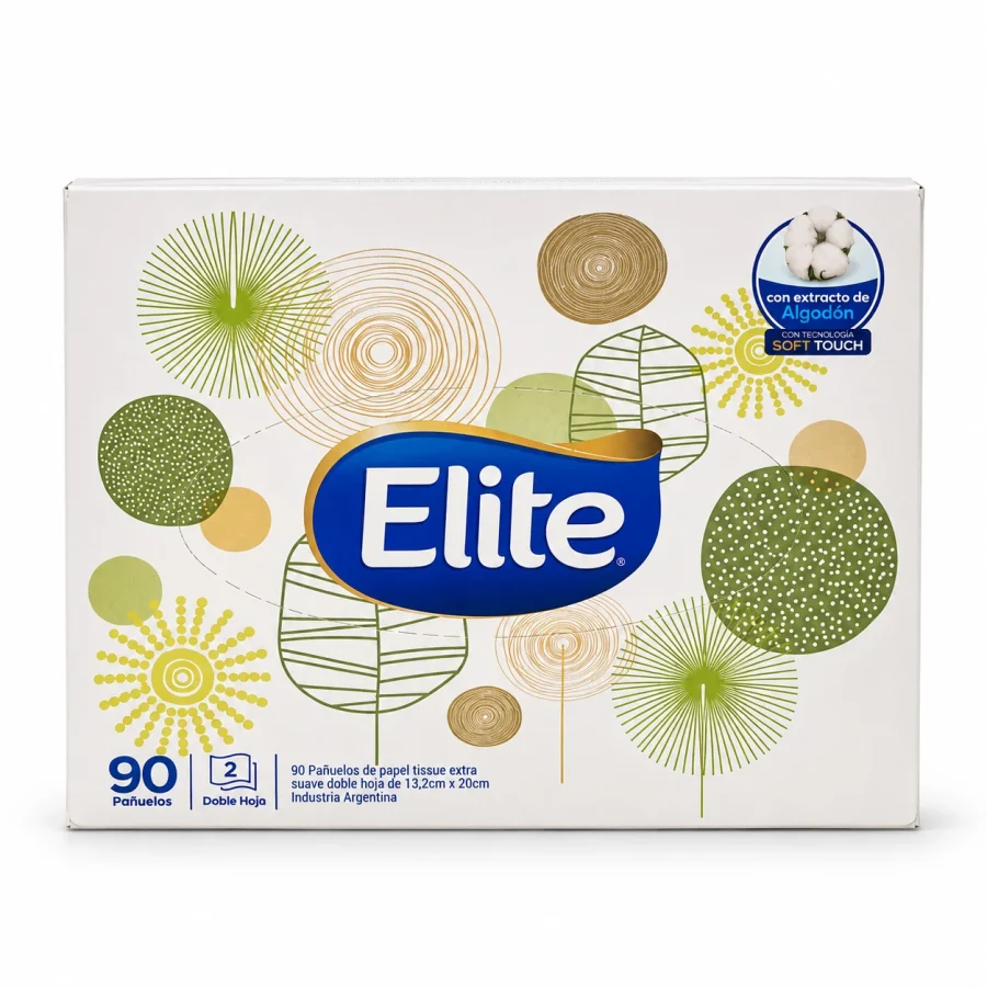 Elite 90 pañuelos de papel tissue doble hoja