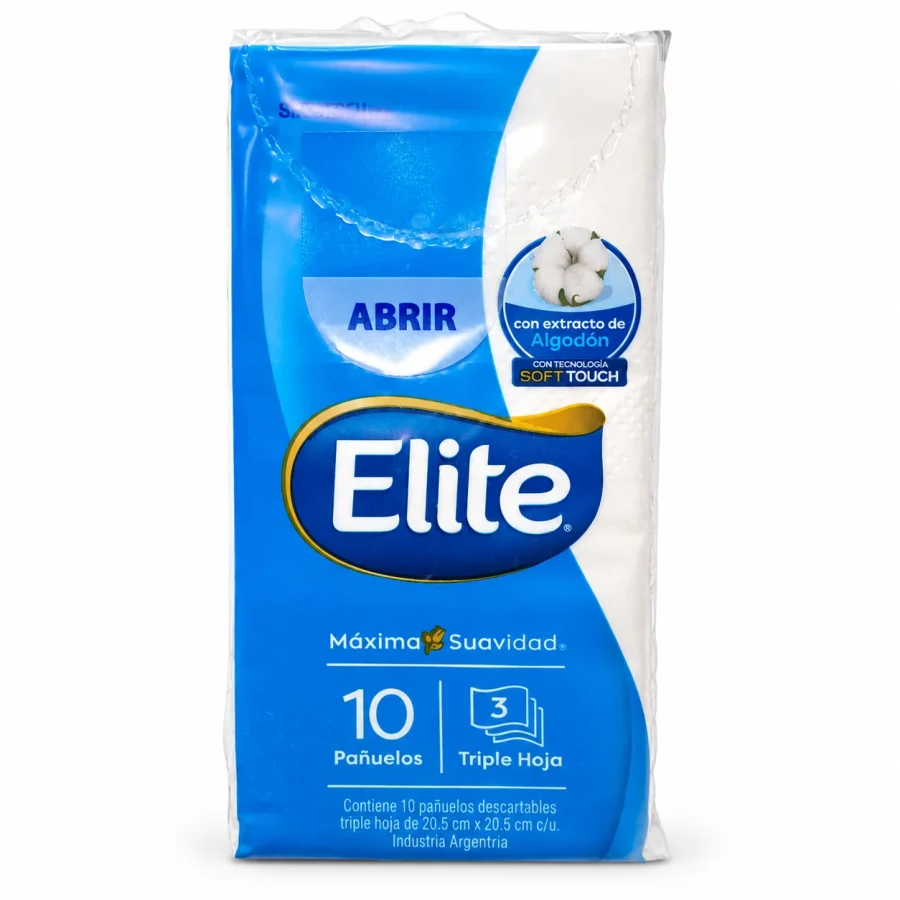 Elite 10 pañuelos descartables triple hoja