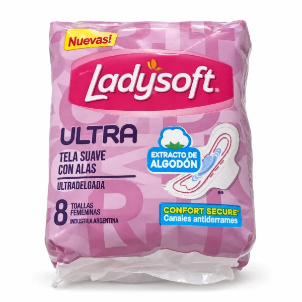 Ladysoft Toallas femeninas x 8 con alas