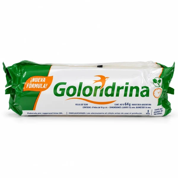 Golondrina Velas parafina 4 u. 64gr